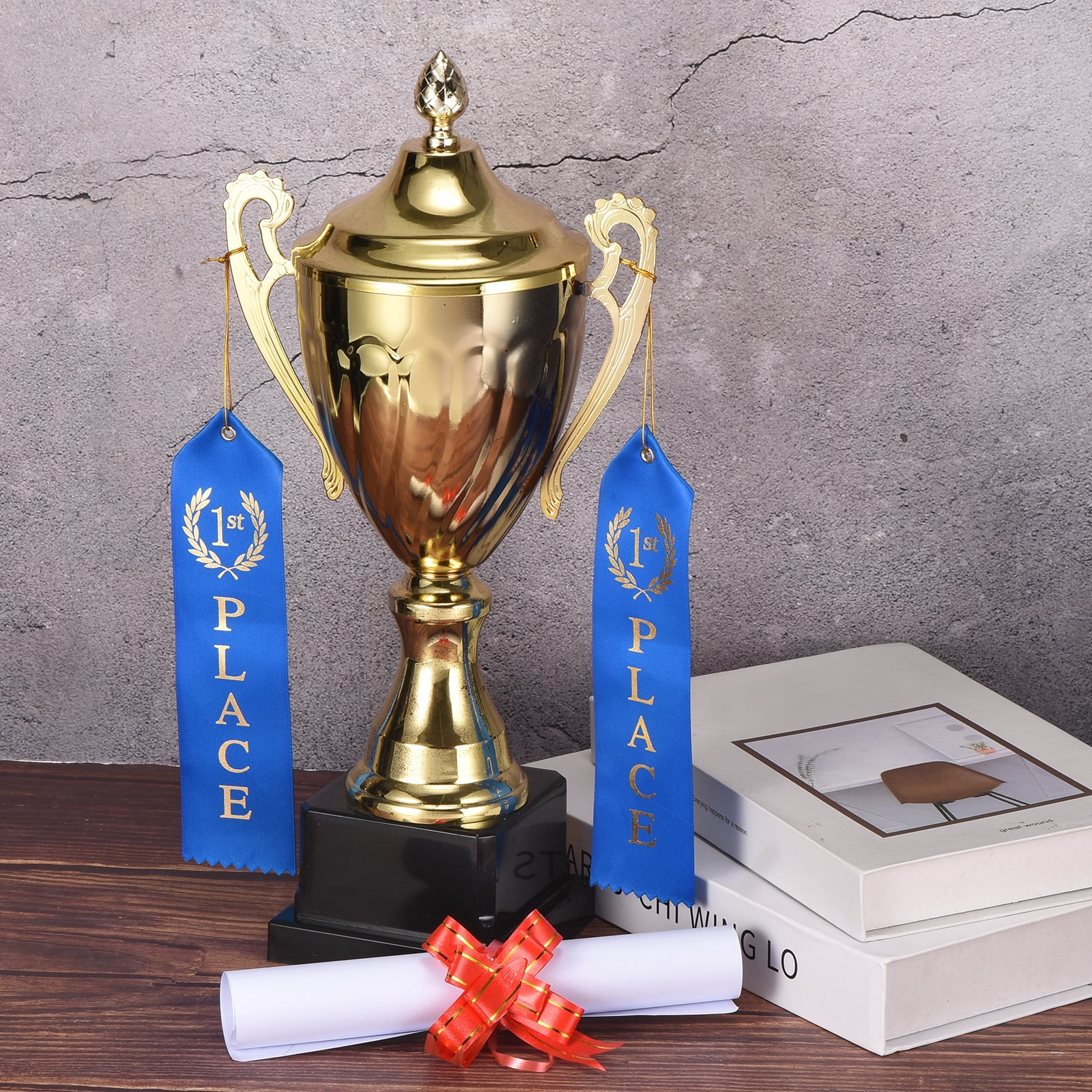 Award Ribbons,1st 2nd 3rd 4th 5th 6th Place Prize Medal Ribbon with Event Card & Rope, Multicolor 54 Pcs