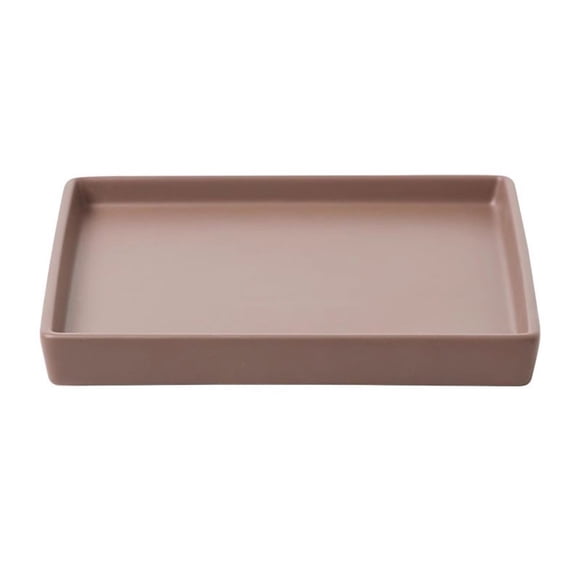 Macetero de cerámica con bandeja de goteo, platillo cuadrado for plantas, ideal for sala de estar, balcón y patio.