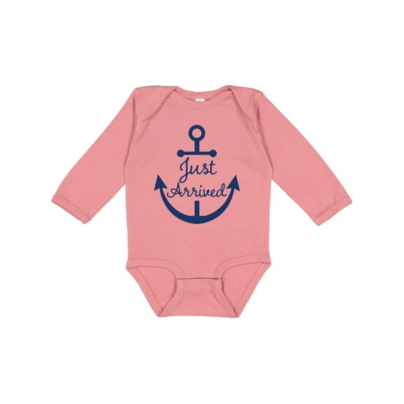 Inktastic Just Arrived Nautical Anchor Boys or Girls Long Sleeve Baby Bodysuit