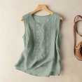 thumbnail image 7 of Womens Tank Tops Summer Cotton Linen Embroidery Casual Blouse Loose Fit Scoop Neck Gauze Boho Shirts, S, 7 of 7