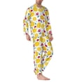 thumbnail image 2 of Hirioo Strawberry Lemon for Men's Pajama Sets 2 Piece Pjs Men's Long-Sleeved Pajama Set Button Down Sleepwear,S-XXL-XX-Large, 2 of 7