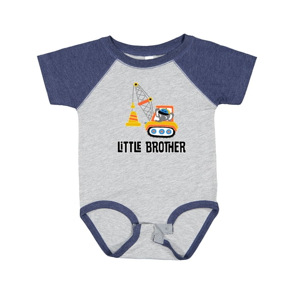 Inktastic Little Brother Construction Truck Boys Boys Baby Bodysuit
