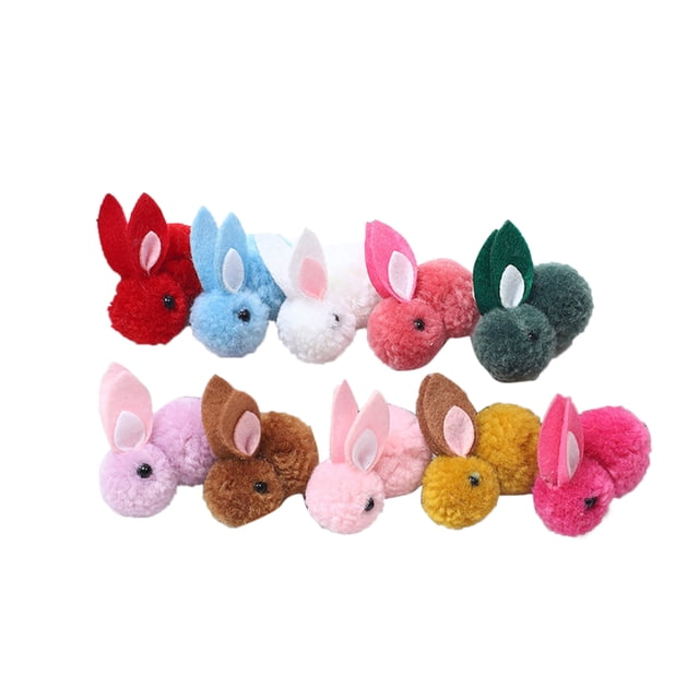 Pinza para el pelo de conejo, horquillas de conejo de peluche suaves y lindas para mujeres, niñas, Pascua, bebés suaves, adolescentes, Color aleatorio