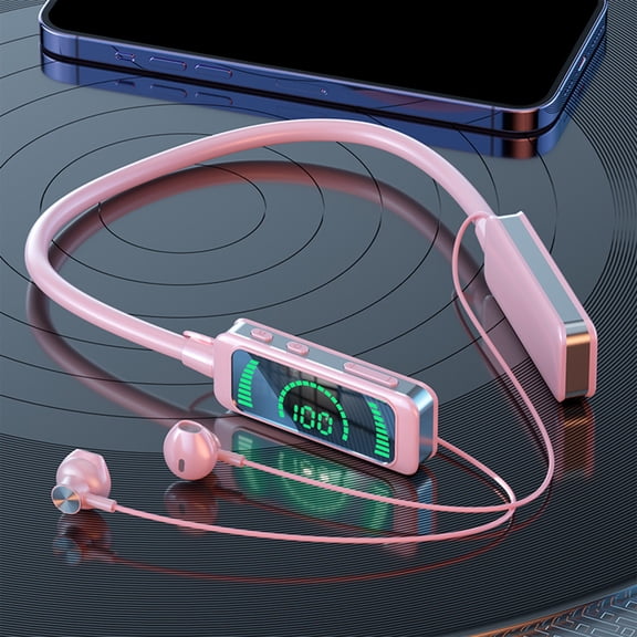 Bluetooth Wireless Headset – 120 Hours Playback Earphones Digital Display Wireless Headphones Bluetooth 5.3 Neckband Sport