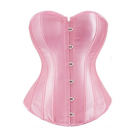 Pitauce Corset Top for Women  Women s Boned Overbust Bustier Corset Solid Color Plus Size Corset Tops Satin Corset Body Shaper  S-4XL