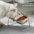 thumbnail image 4 of Koiauber Stainless Steel Elevated Pet Bowl Dog Food Water Bowl with Removable Bracket 15-Degree Tilt Pet Dish, 4 of 8