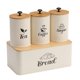 thumbnail image 1 of Juego de botes de cocina prácticos, utensilios de cocina multiusos, panera de metal Beige, 1 of 9