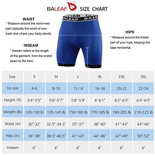 BALEAF Mens Cycling Underwear Bike Shorts 4D Padded Mountain Undershorts Anti-Slip Black Size L