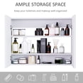 thumbnail image 4 of HomCom Double Door Wall Mounted Bathroom Mirror Medicine Cabinet with Modern Design, Large Storage, and Quiet Hinges, 4 of 9