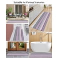 thumbnail image 4 of Purple Grey Stripes Front Door Mat Paint Peeling Effect Wood Texture Welcome Doormat Indoor Outdoor Entrance Floor Mat Non-Slip Washable Runner Rug for Front Porch Decor 16x47 Inch, 4 of 6