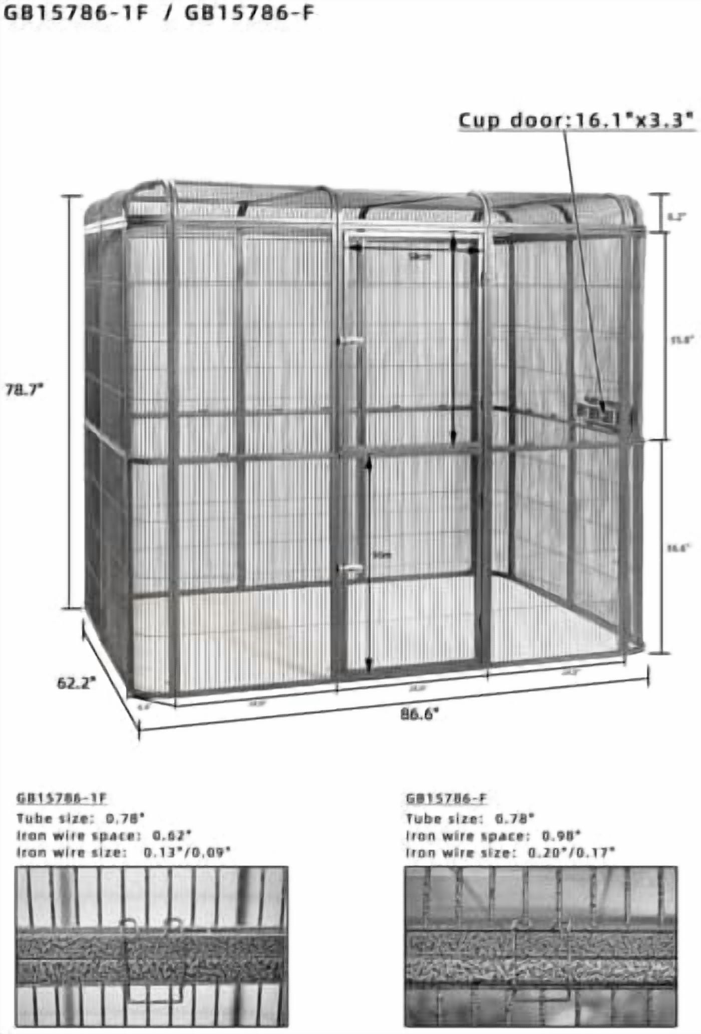 Seny Huge Walk-in Bird Aviary Cage Parrot Macaw Reptile Dog 79Hx86Wx62D Flight Cage