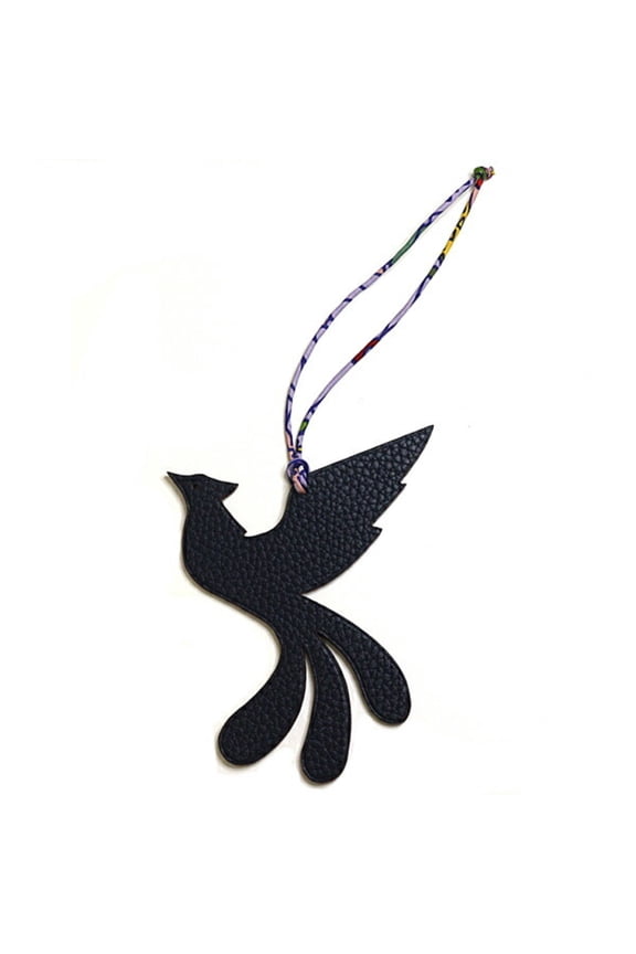 Pre-Owned Hermes Petit H charm, phoenix design, bag charm/keychain, purple/navy.