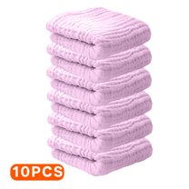AUQ 10Pcs Wash Cloth,Soft Comfortable Yarn Texture Face Wash Cloth,Strong Reinforced Edge Stitching Wash Cloths for Body,Pink,11.81*11.81*0.39in