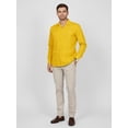 thumbnail image 2 of J. METHOD Men's Long Sleeve Cuban Guayabera Shirt Short Sleeve Button Down Classic Embroidered 4 Pockets Casual Top NEMT118 Yellow M, 2 of 4