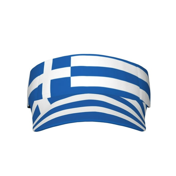 Greek Flag Visor Hats Adjustable Beach Sun Visors Sports Outdoor Visor For Women Men