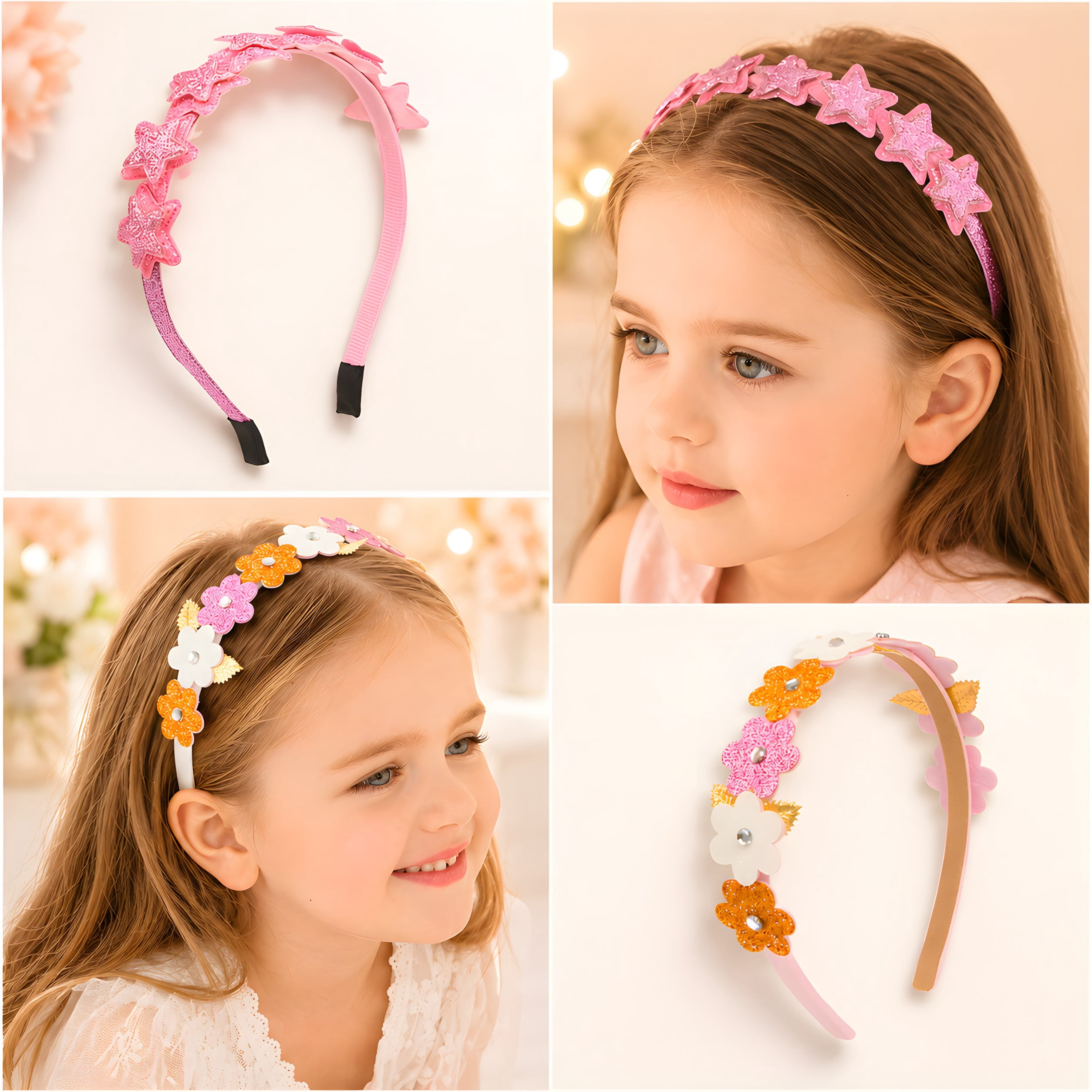 Shelbybox Hair Accessories for Girls Gift Set, 22 Pieces Pink Hair Clips, Barrettes, Ponytail Ties, Bows, Headbands, Mirror & Unicorn Comb, Toddler Hair Set
