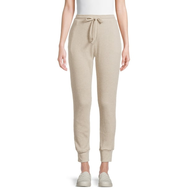 Hanes Women's Relaxed Fit Waffle Knit Thermal Jogger Pants