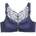 thumbnail image 1 of Sujetador de talla grande con hebilla delantera para chicas gorditas, copa grande, sin costuras, push up, ajustable, mariposa, espalda hermosa, ropa interior sexy suave, 1 of 6