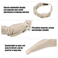 thumbnail image 3 of Diadema de moda Unique Bargains Cuero PU Plisada Antideslizante Beige Blanco, 3 of 7