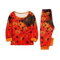 thumbnail image 2 of Matching Halloween Pajamas for Family Pumpkin Skull Crew Neck Horror Pjs Witch Hat Ghost Long Sleeve Funny Pajamas, Kids:4 Years, 2 of 9
