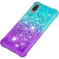thumbnail image 6 of case for Samsung Galaxy A02 Women Case,Samsung Galaxy M02 Creativity Clear Gradient Quicksand Glitter Flowing Liquid Floating Case Bling Diamond Sparkle Cover for Galaxy A02 JB Bluish Violet, 6 of 14