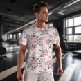 thumbnail image 3 of Wukai Rose Flowers Print Men's Short-Sleeved Mesh T-Shirt,Quick-Dry Short Sleeve Workout T-Shirt-XX-Large, 3 of 8
