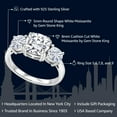 thumbnail image 2 of Gem Stone King 3.40 Cttw White Moissanite 3-Stone Engagement Ring for Women | 925 Sterling Silver | Cushion 8MM | Three Stone Wedding Engagement Anniversary Promise Ring for Women, 2 of 7