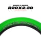 thumbnail image 2 of Par Llantas BMX Bicicleta Freestyle 20 X 2.30 Verde DRAGON PR20977V, 2 of 6