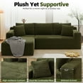 thumbnail image 6 of AENKYO 96” Cloud Modular Sectional Sofa with L-Shape Chaise, Deep Seat Corduroy Upholstered Couch, No Assembly Required, Green, 6 of 8