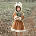 thumbnail image 4 of Odeerbi Girls Dress Baby Girls Clothes Toddler Winter Christmas Dress Up Animal Outfit Christmas Elk Skirt Children's Performance Clothing Khaki, 4 of 9