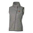thumbnail image 2 of Women's Cutter & Buck Heather Gray Illinois Fighting Illini Mainsail Sweater-Knit Full-Zip Vest, 2 of 3