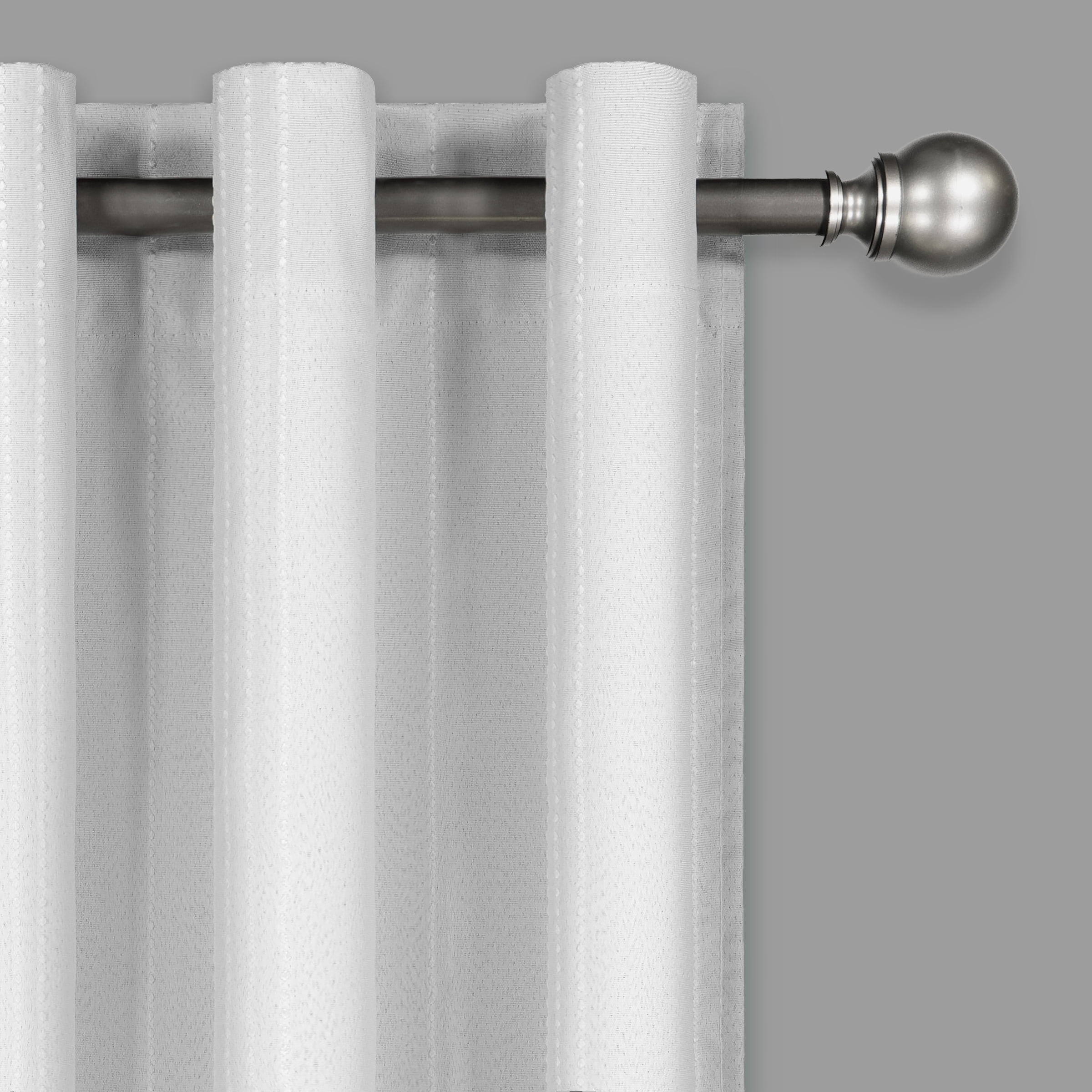 Eclipse Ronneby Stripe Blackout Grommet Tope Single Window Curtain Panel, White, 40 x 95