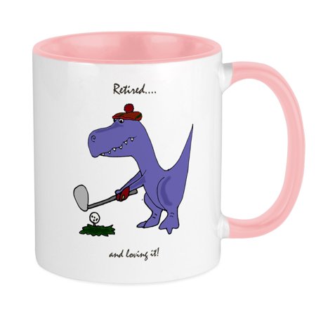

CafePress - Retired Golfer Dinosaur Mugs - Ceramic Coffee Tea Novelty Mug Cup 11 oz