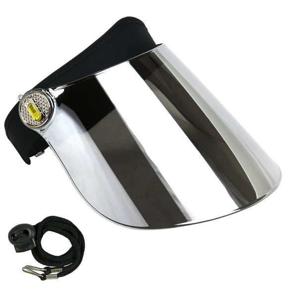Sun Visor Hat Cap UV Protection - Premium Adjustable Solar Headband Face Shield Black Mirrored