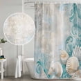 thumbnail image 4 of Teal Conch Coastal Shower Curtain Set - 48" x 72" Washable Bathtub Curtain with 12 Hooks, Summer Beach Nautical Seaside Waterproof Fabric Stall Shower Curtains for Bathroom/Bathtub Décor, 4 of 6