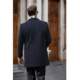 thumbnail image 4 of COOFANDY Men's Peacoat Trench Coat Notch Lapel Single Breasted Mid-Length Peacoat With Attached Scarf, 4 of 6