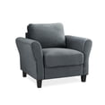 thumbnail image 4 of Lifestyle Solutions Wayne Chair Rolled Arm Microfiber, Dark Grey, 4 of 5