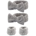 thumbnail image 1 of 4 piezas de diademas de spa, muñequeras para lavarse la cara, muñequeras de toalla, diadema para el cabello, 1 of 6