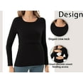 thumbnail image 5 of Beaisland Women's Maternity Nursing Tops Comfy Long Sleeve Breastfeeding T-Shirt 3-Pack, 5 of 8
