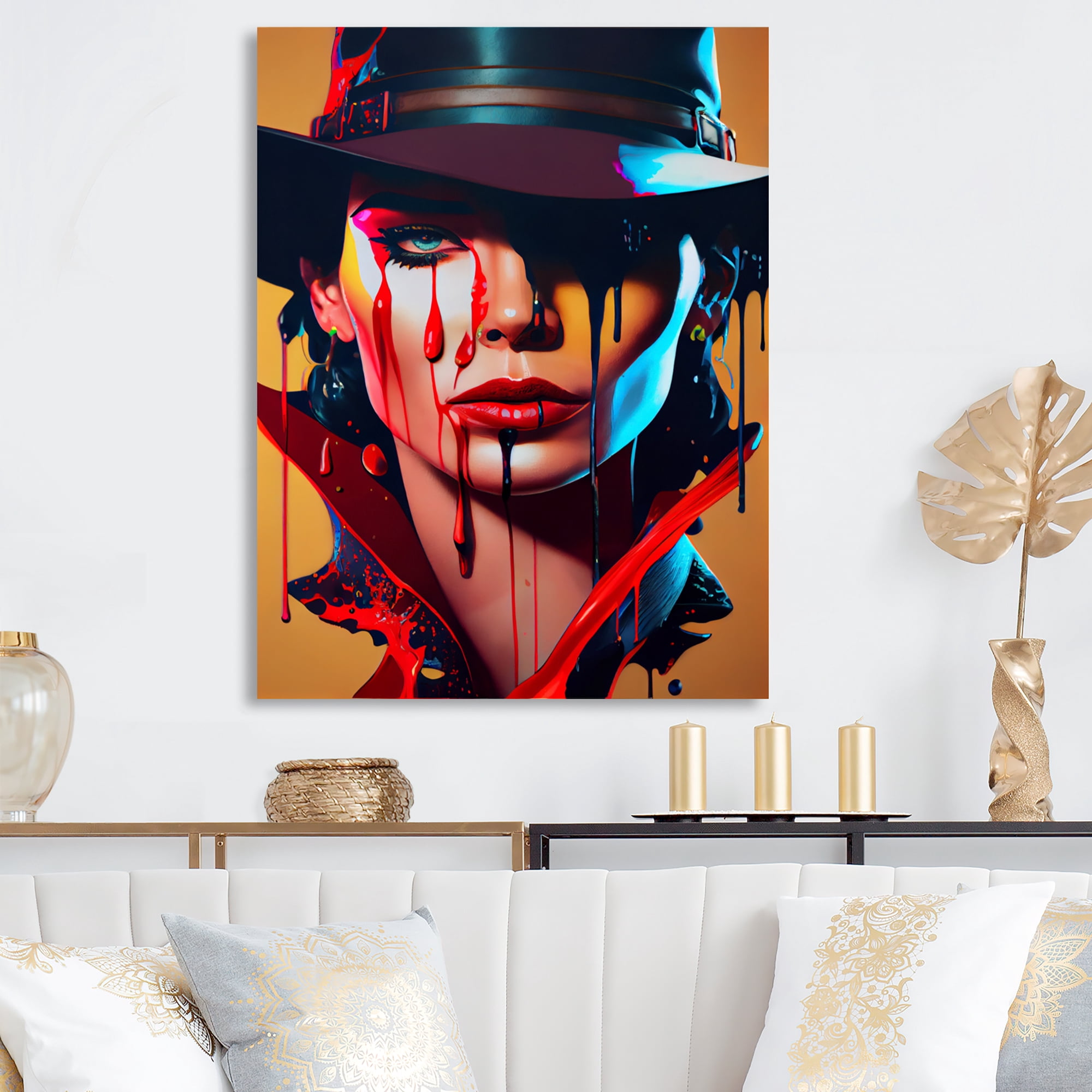 Designart Female Criminal Mastermind VI Canvas Wall Art