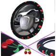 thumbnail image 4 of Automotive Women Embroidery Cute Car Steering Wheel Cover (Cherry), 4 of 4