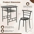 thumbnail image 3 of Gymax 3 Piece Dining Set Home Kitchen Furniture Table and 2 Chairs Black, 3 of 10