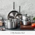 thumbnail image 3 of Merten & Storck 8 Piece Stainless Steel Cookware Set, Silver, Oven Safe, 3 of 9