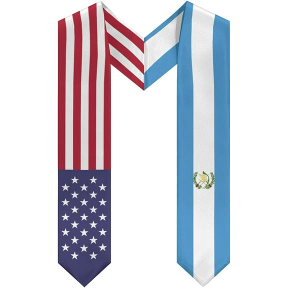 DABOYOZHZH Guatemala Mix United States Flag Graduation Stole Sash For Study Aboard International Students
