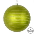 thumbnail image 3 of Vickerman 4" Lime Candy Finish Ball Ornament with Glitter Lines, 4 per Bag, 3 of 3