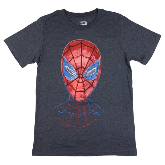 Marvel Spider-Man T-Shirt Boys' Graphic Superhero Face Short Sleeve Tee