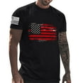 thumbnail image 2 of UVEASISHA 4th of July Tshirts for Men American Flag Print T-Shirts Cotton Short Sleeve Slim Fit Muscle T Shirts Black XL, 2 of 5