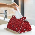 thumbnail image 6 of Pofeuu Playful Red Cartoon Faces Print Tissue Box Cover, Modern Decorative PU Leather Rectangular Tissue Box Case Organizer Holder for Vanity Countertop, Night Stands, Livingroom, 6 of 7
