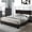 Brown, variant on HMYG Queen Modern Faux Leather Upholstered Bed with Adjustable Headboard, Brown