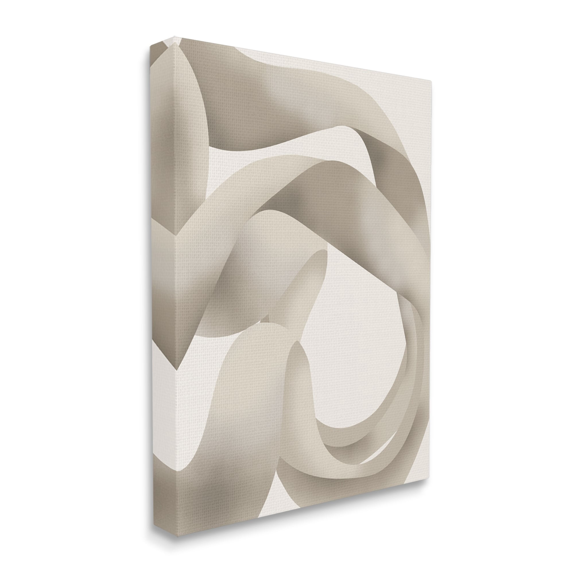 Stupell Industries Contemporary White Swirling Shape Abstract Painting Gallery Wrapped Canvas Print Wall Art